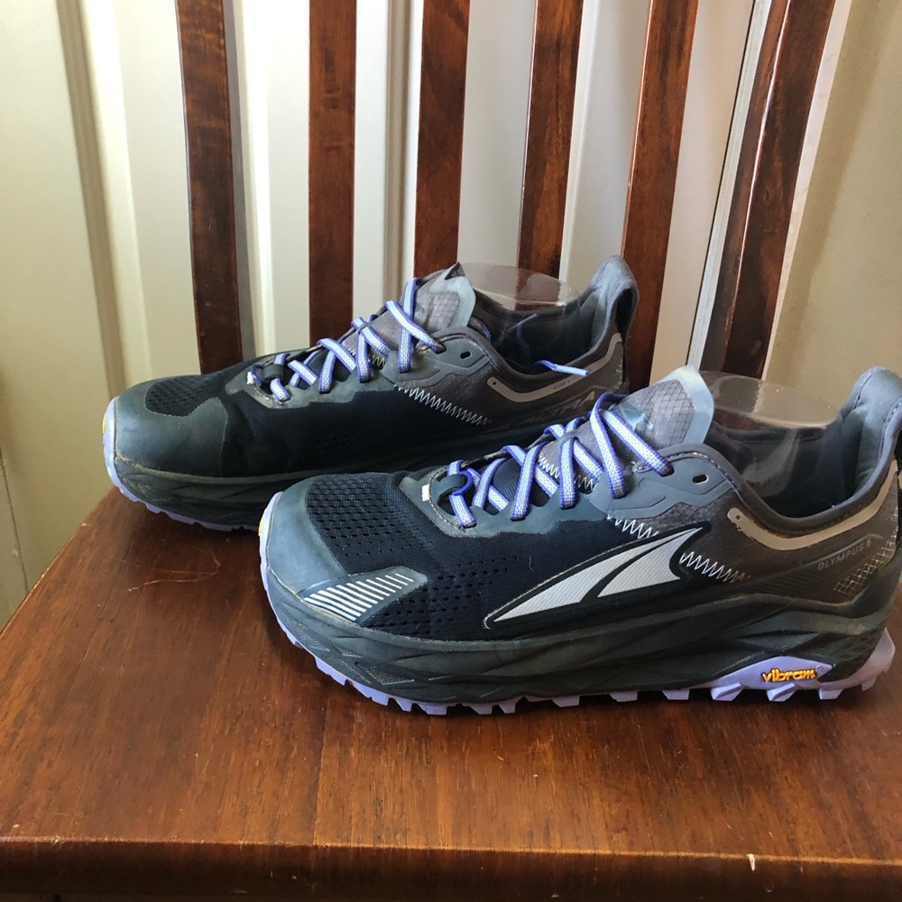Altra trail running shoes.